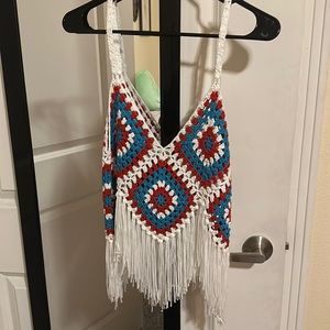 red white and blue tank top